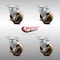 Service Caster 4 Inch SS High Temp Phenolic Swivel Top Plate Caster Set with Brake SCC SCC-SS20S414-PHSHT-TLB-4 - alternate 1